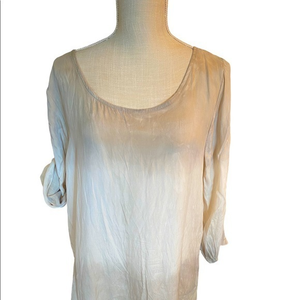 Gorgeous silk‎ obre blouse , by prontomoda Giusy in Italy very sheer cream, tan
